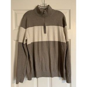 Banana Republic Men's Size L Pullover Sweater Quarter Zip Pima Cotton Cashmere
